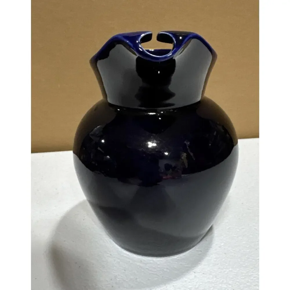 Vtg Grant's Scotch Whisky Water Juice Blue Pitcher Gold Accents Wade Regicor